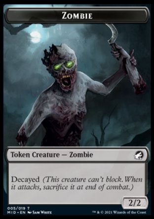 Zombie (005) // Vampire Double-Sided Token [Innistrad: Midnight Hunt Tokens] | Card Merchant Takapuna