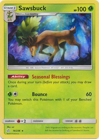 Sawsbuck (16/236) (Build & Battle Box Exclusive) [Sun & Moon: Cosmic Eclipse] | Card Merchant Takapuna