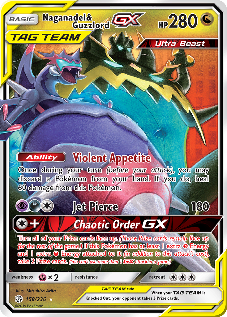 Naganadel & Guzzlord GX (158/236) [Sun & Moon: Cosmic Eclipse] | Card Merchant Takapuna