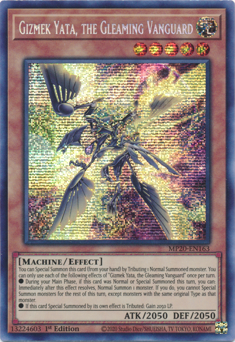 Gizmek Yata, the Gleaming Vanguard [MP20-EN163] Prismatic Secret Rare | Card Merchant Takapuna