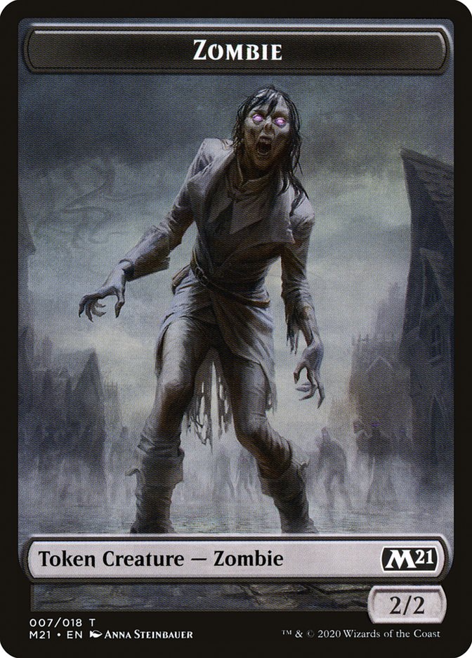 Cat (020) // Zombie Double-Sided Token [Core Set 2021 Tokens] | Card Merchant Takapuna