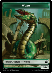 Elf Knight // Wurm Double-Sided Token [Ravnica Remastered Tokens] | Card Merchant Takapuna