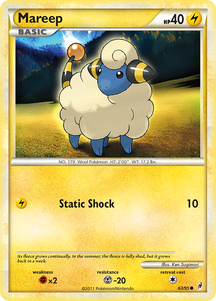 Mareep (63/95) [HeartGold & SoulSilver: Call of Legends] | Card Merchant Takapuna