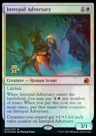 Intrepid Adversary [Innistrad: Midnight Hunt Prerelease Promos] | Card Merchant Takapuna