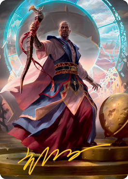 Teferi, Who Slows the Sunset Art Card (Gold-Stamped Signature) [Innistrad: Midnight Hunt Art Series] | Card Merchant Takapuna