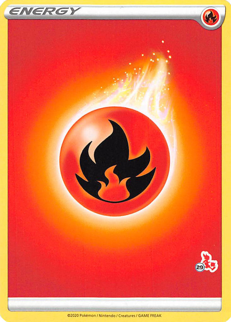 Fire Energy (Cinderace Stamp #29) [Battle Academy 2022] | Card Merchant Takapuna