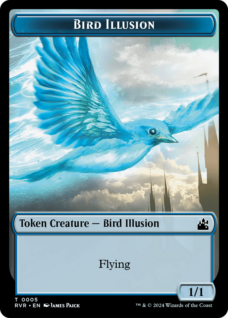 Bird Illusion Token [Ravnica Remastered Tokens] | Card Merchant Takapuna