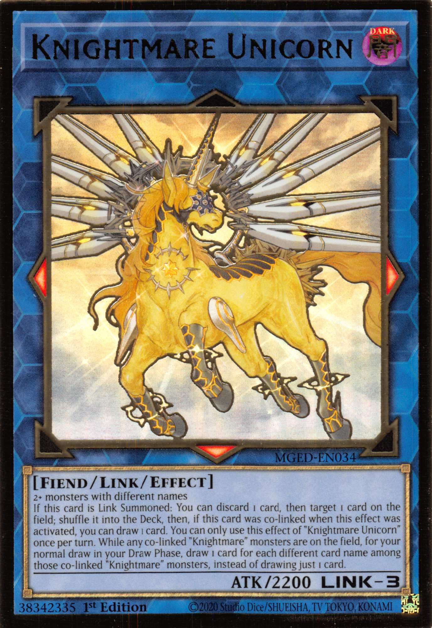 Knightmare Unicorn [MGED-EN034] Gold Rare | Card Merchant Takapuna