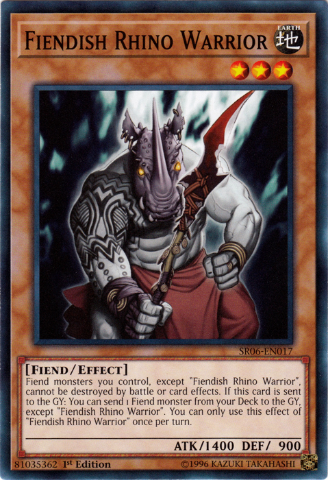 Fiendish Rhino Warrior [SR06-EN017] Common | Card Merchant Takapuna