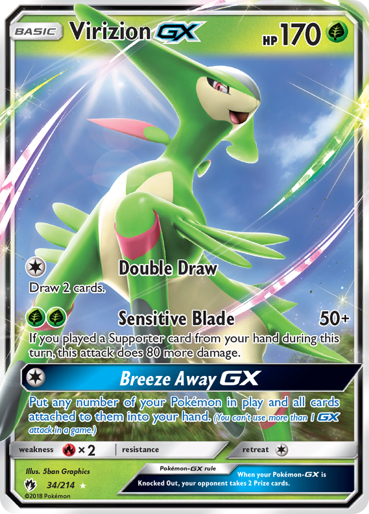 Virizion GX (34/214) [Sun & Moon: Lost Thunder] | Card Merchant Takapuna