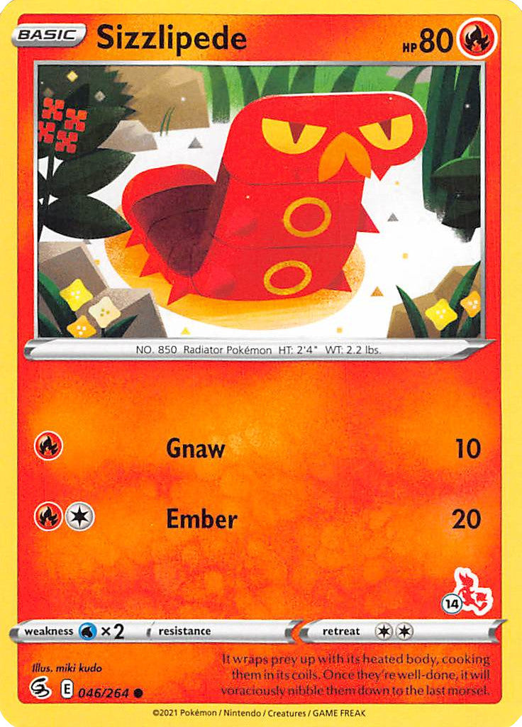 Sizzlipede (046/264) (Cinderace Stamp #14) [Battle Academy 2022] | Card Merchant Takapuna