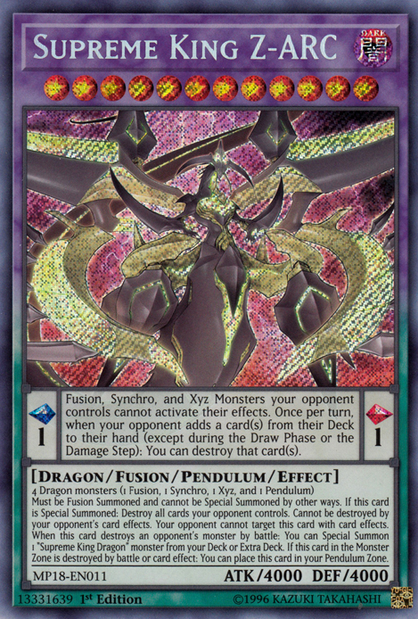 Supreme King Z-ARC [MP18-EN011] Secret Rare | Card Merchant Takapuna