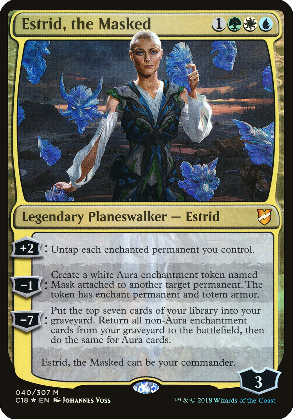 Estrid, the Masked (Oversized) [Commander 2018 Oversized] | Card Merchant Takapuna