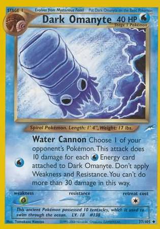 Dark Omanyte (37/105) [Neo Destiny Unlimited] | Card Merchant Takapuna