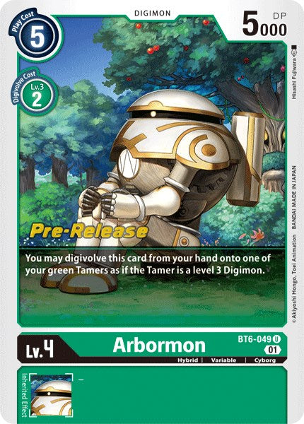 Arbormon [BT6-049] [Double Diamond Pre-Release Cards] | Card Merchant Takapuna