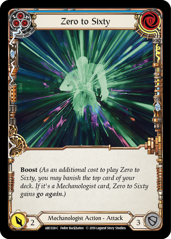 Zero to Sixty (Blue) [ARC028-C] (Arcane Rising)  1st Edition Normal | Card Merchant Takapuna