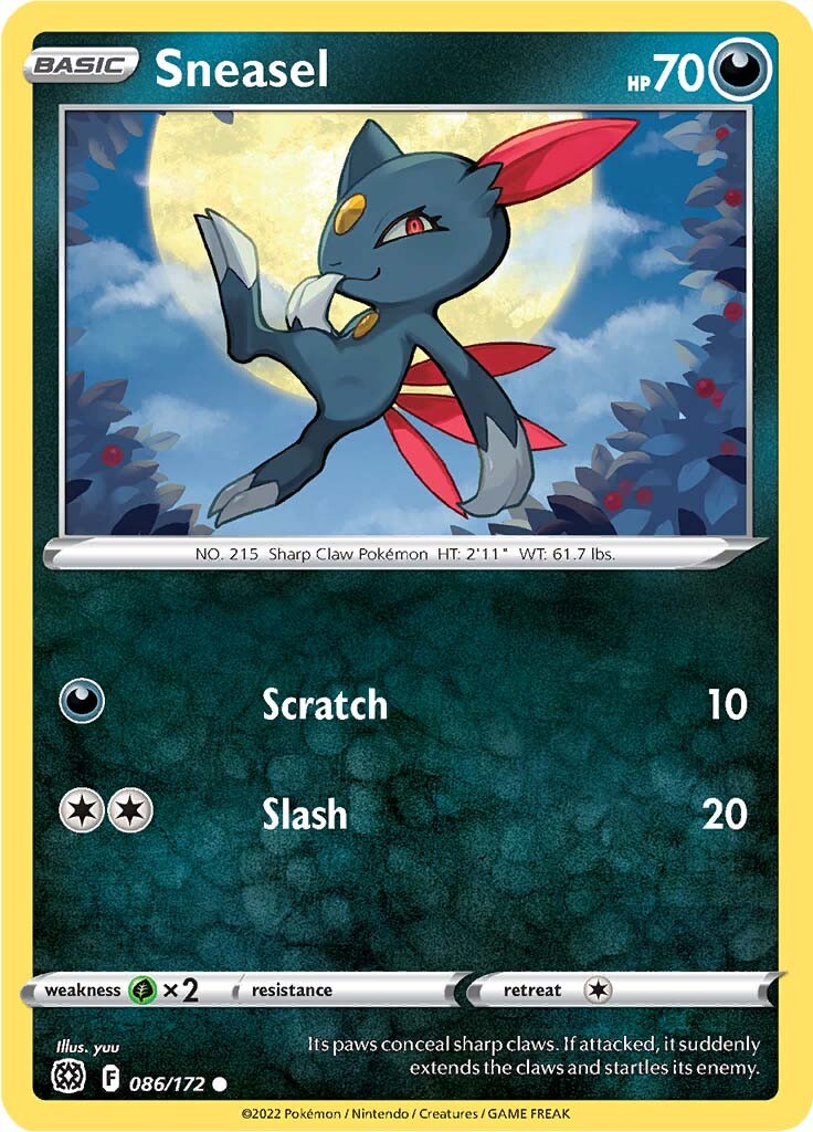 Sneasel (086/172) [Sword & Shield: Brilliant Stars] | Card Merchant Takapuna