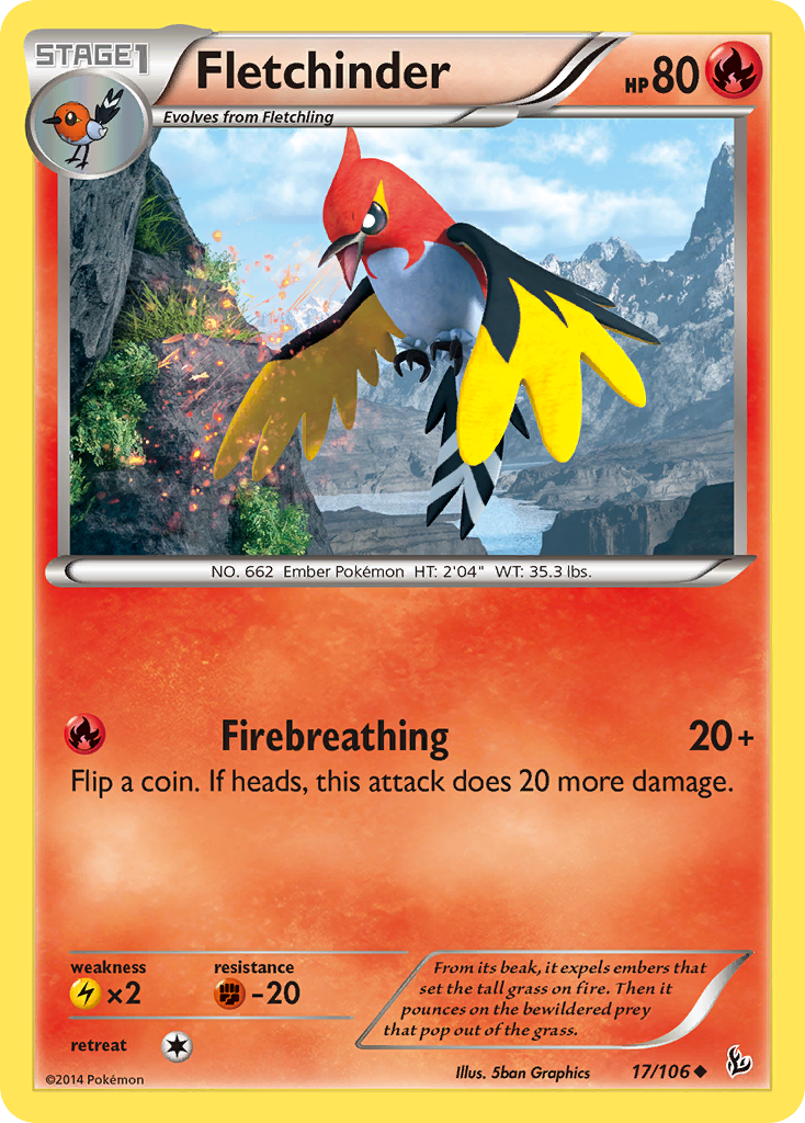 Fletchinder (17/106) [XY: Flashfire] | Card Merchant Takapuna