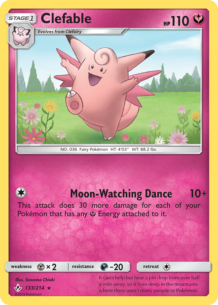 Clefable (133/214) [Sun & Moon: Unbroken Bonds] | Card Merchant Takapuna