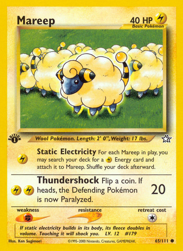 Mareep (65/111) [Neo Genesis 1st Edition] | Card Merchant Takapuna