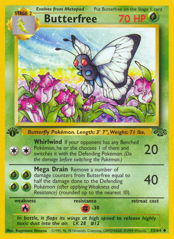 Butterfree (33/64) [Jungle 1st Edition] | Card Merchant Takapuna