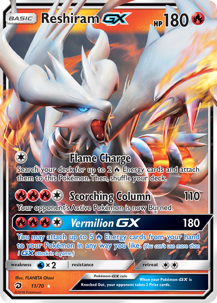 Reshiram GX (11/70) [Sun & Moon: Dragon Majesty] | Card Merchant Takapuna