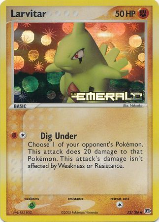 Larvitar (52/106) (Stamped) [EX: Emerald] | Card Merchant Takapuna