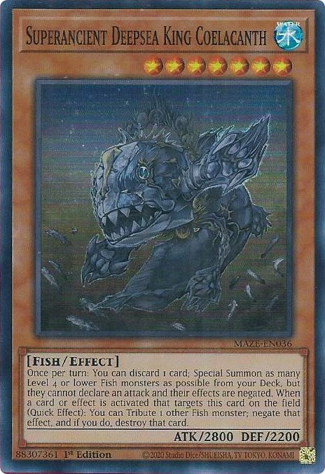 Superancient Deepsea King Coelacanth [MAZE-EN036] Super Rare | Card Merchant Takapuna