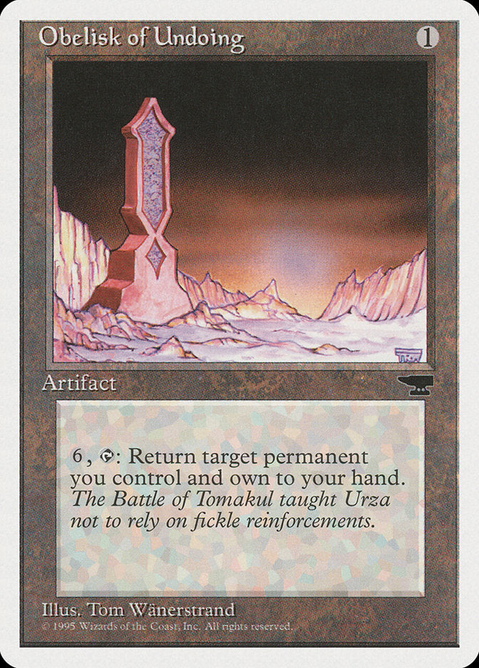 Obelisk of Undoing [Chronicles] | Card Merchant Takapuna