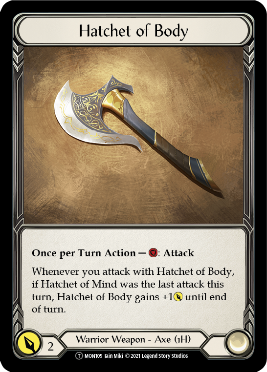 Hatchet of Body // Boltyn [U-MON105 // U-MON030] (Monarch Unlimited)  Unlimited Normal | Card Merchant Takapuna