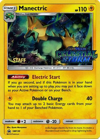 Manectric (SM130) (Staff Prerelease Promo) [Sun & Moon: Black Star Promos] | Card Merchant Takapuna