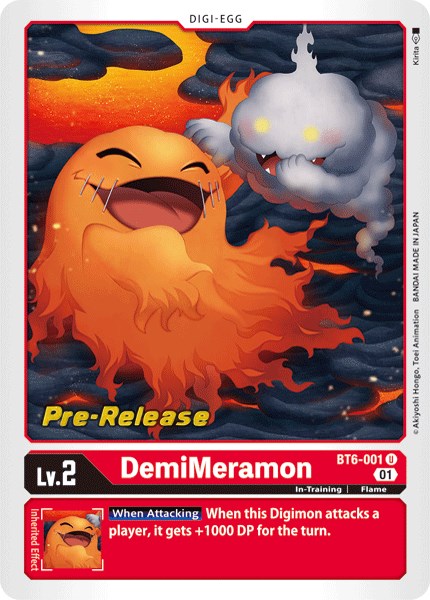 DemiMeramon [BT6-001] [Double Diamond Pre-Release Cards] | Card Merchant Takapuna