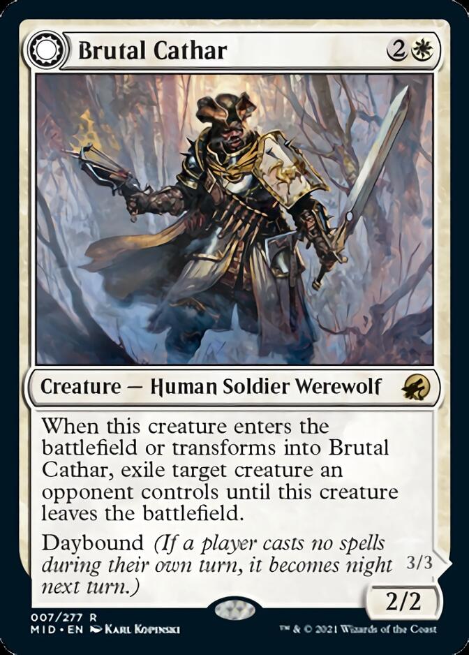 Brutal Cathar // Moonrage Brute [Innistrad: Midnight Hunt] | Card Merchant Takapuna