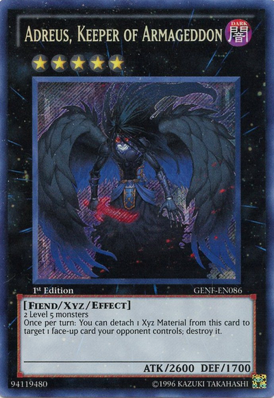 Adreus, Keeper of Armageddon [GENF-EN086] Secret Rare | Card Merchant Takapuna