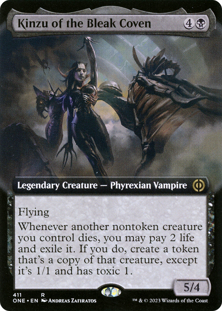 Kinzu of the Bleak Coven (Extended Art) [Phyrexia: All Will Be One] | Card Merchant Takapuna