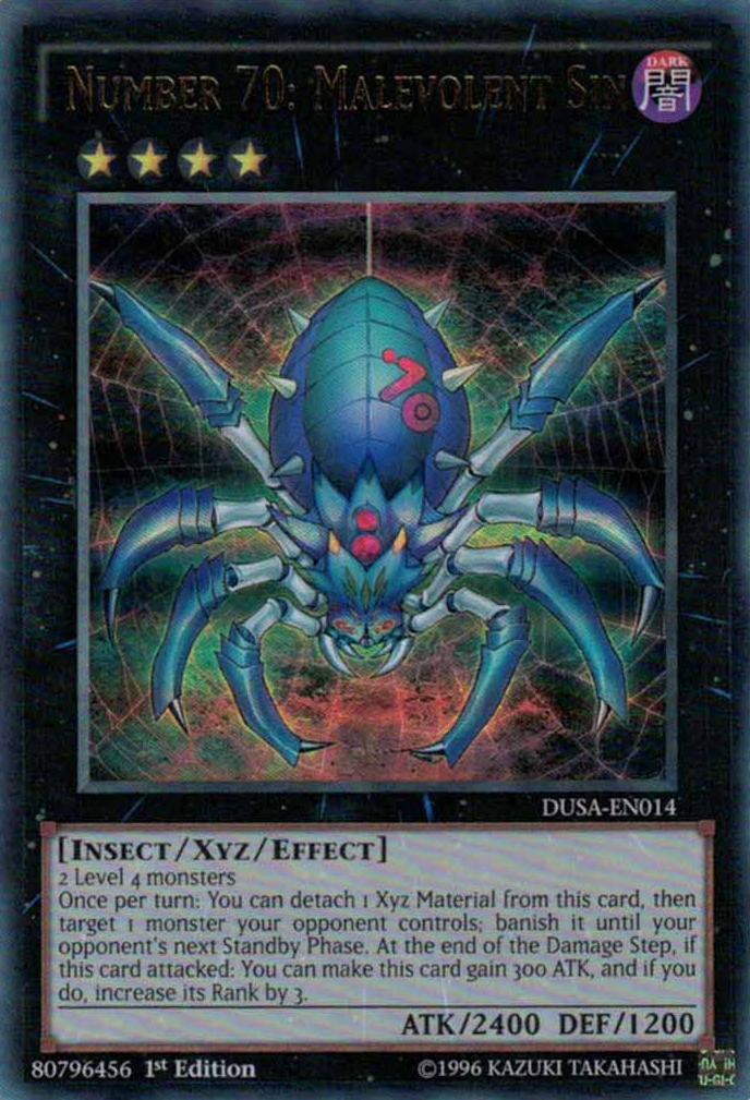 Number 70: Malevolent Sin [DUSA-EN014] Ultra Rare | Card Merchant Takapuna