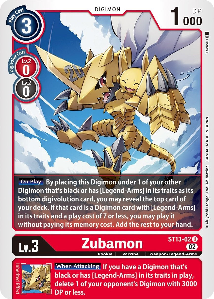 Zubamon [ST13-02] [Starter Deck: Ragnaloardmon] | Card Merchant Takapuna