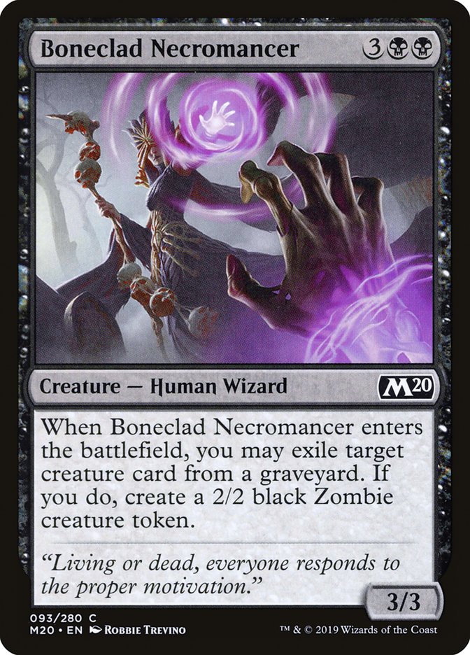 Boneclad Necromancer [Core Set 2020] | Card Merchant Takapuna