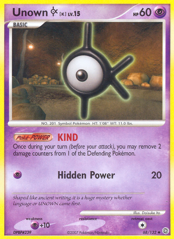 Unown K (68/132) [Diamond & Pearl: Secret Wonders] | Card Merchant Takapuna