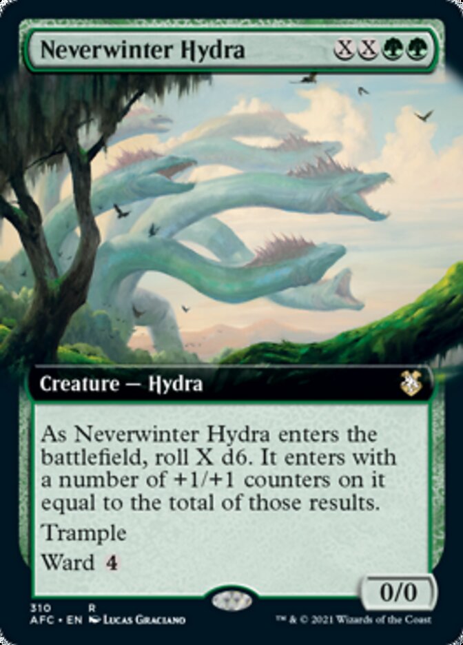 Neverwinter Hydra (Extended Art) [Dungeons & Dragons: Adventures in the Forgotten Realms Commander] | Card Merchant Takapuna