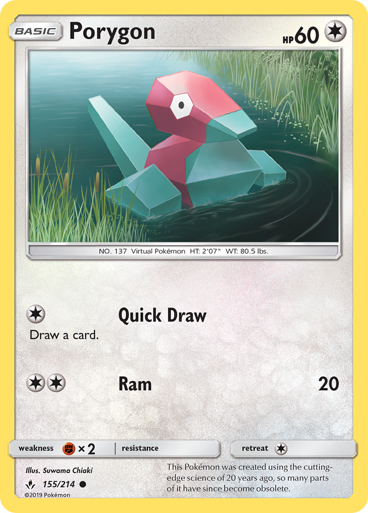 Porygon (155/214) [Sun & Moon: Unbroken Bonds] | Card Merchant Takapuna