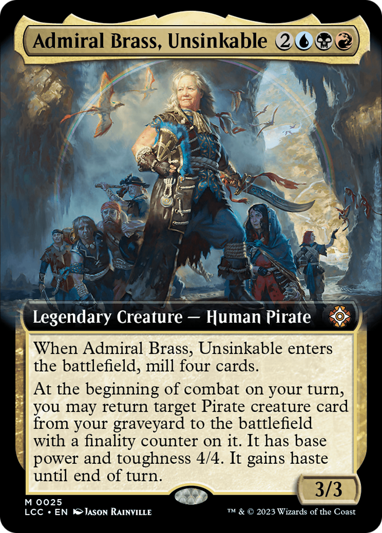 Admiral Brass, Unsinkable (Extended Art) [The Lost Caverns of Ixalan Commander] | Card Merchant Takapuna