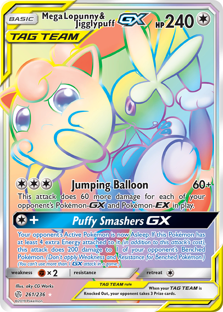 Mega Lopunny & Jigglypuff GX (261/236) [Sun & Moon: Cosmic Eclipse] | Card Merchant Takapuna