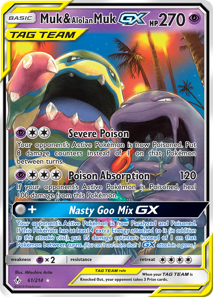 Muk & Alolan Muk GX (61/214) [Sun & Moon: Unbroken Bonds] | Card Merchant Takapuna