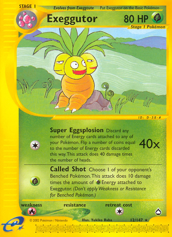 Exeggutor (12/147) [Aquapolis] | Card Merchant Takapuna