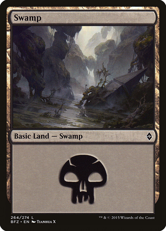 Swamp (264) [Battle for Zendikar] | Card Merchant Takapuna