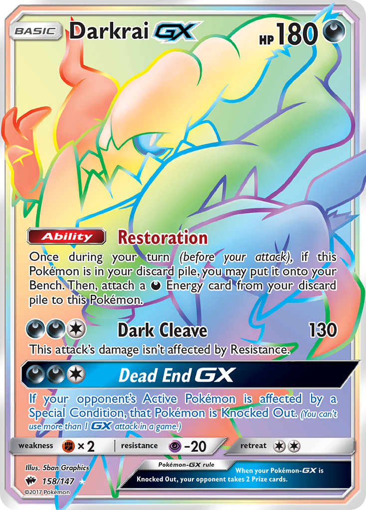 Darkrai GX (158/147) [Sun & Moon: Burning Shadows] | Card Merchant Takapuna