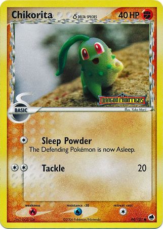 Chikorita (44/101) (Delta Species) (Stamped) [EX: Dragon Frontiers] | Card Merchant Takapuna