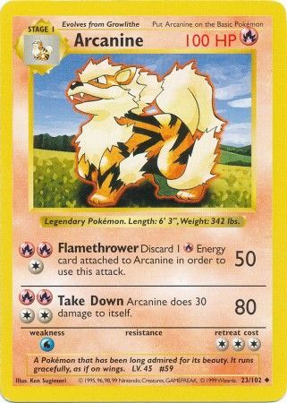 Arcanine (23/102) [Base Set Shadowless Unlimited] | Card Merchant Takapuna