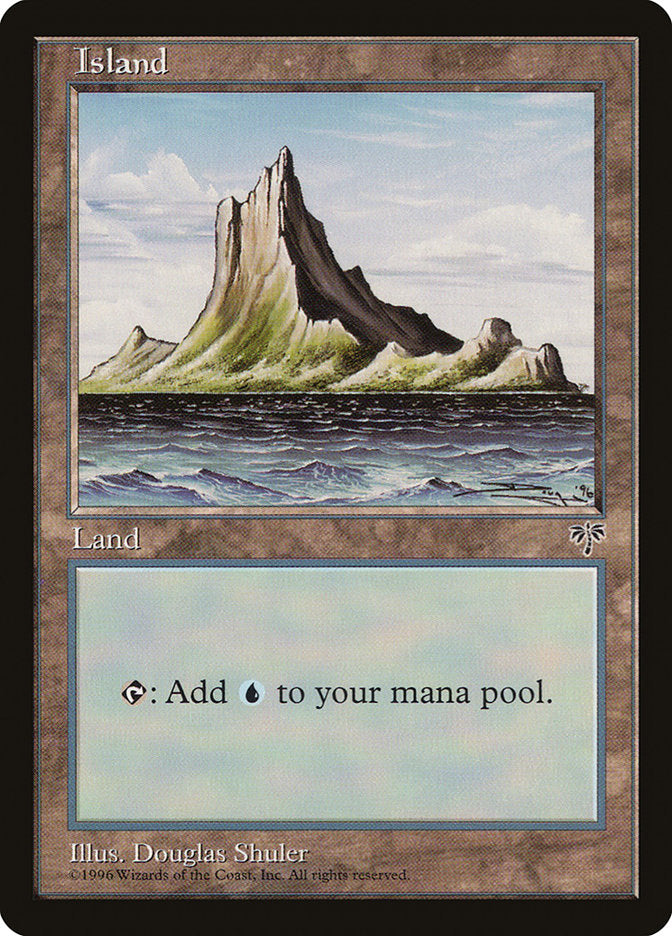 Island (No Tree / Blue Sky / Peak on Left) [Mirage] | Card Merchant Takapuna